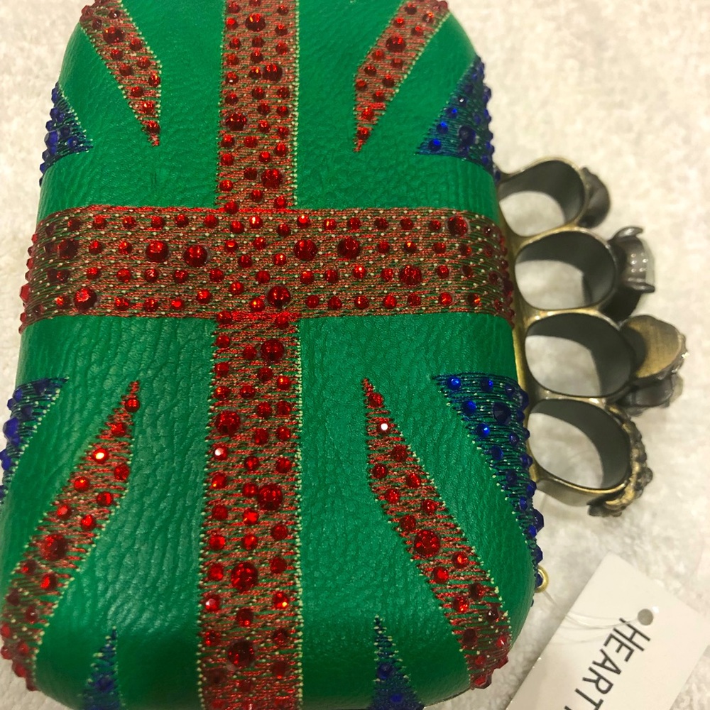 skull ring knuckles Rhinestone clutch